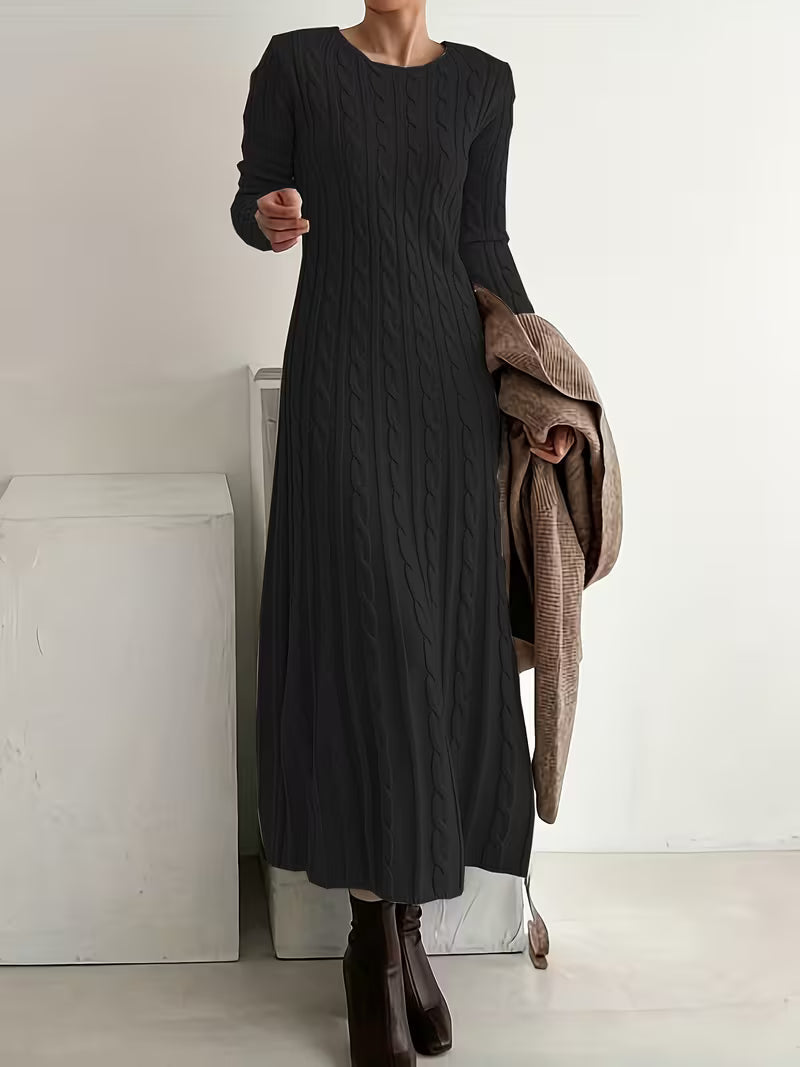 Vivienne | Élégant Manches Longues Robe Mi-Longue