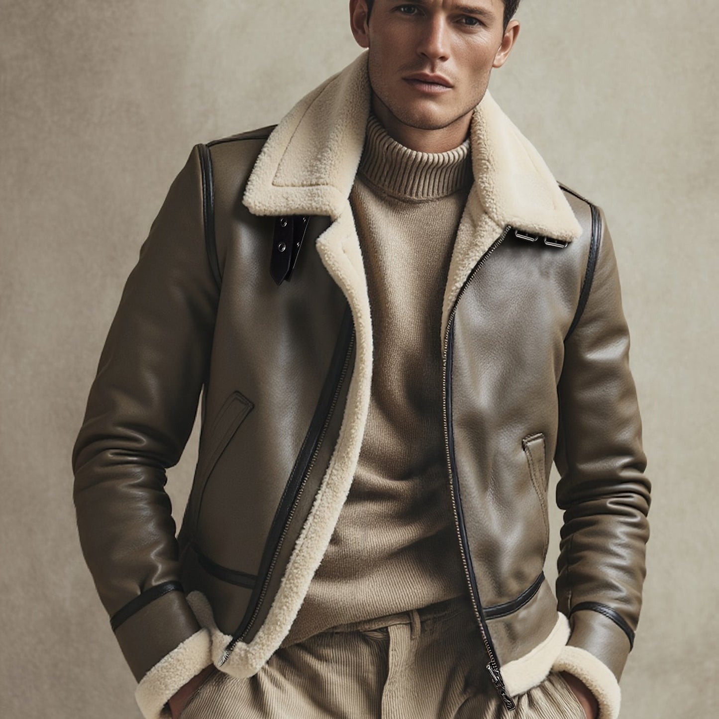 Clara | Blouson Aviateur en Cuir Doublé