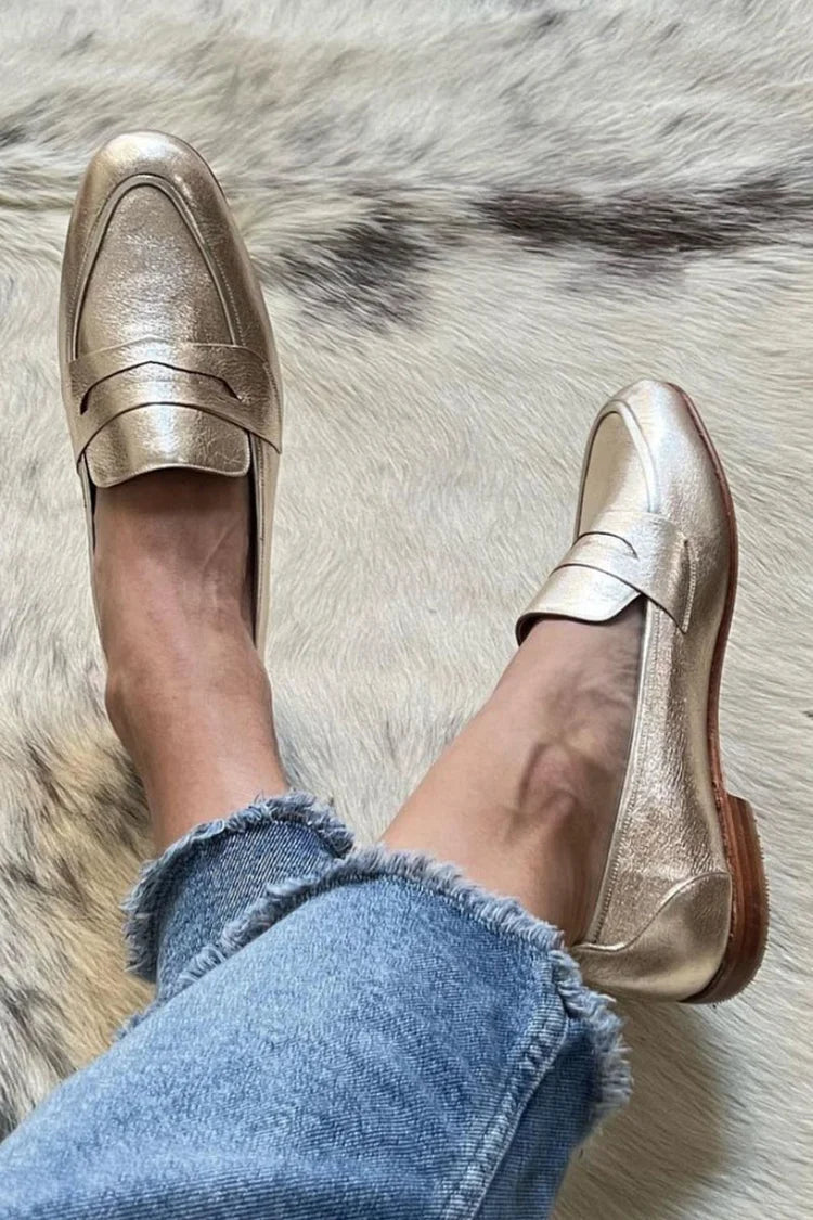 Ophelia | Metallic Doré Mocassin
