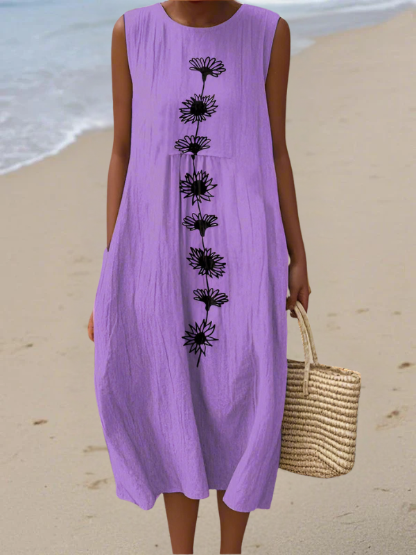Chloé | Robe Midi à Motifs Violets