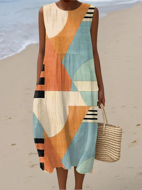 Zoé | Robe Midi Géométrique