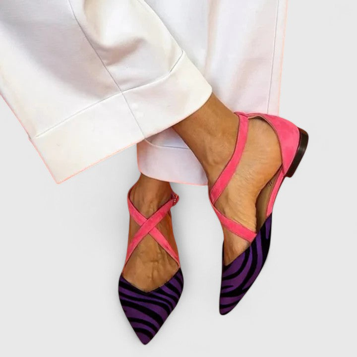 Zara | Zebra Print Cross-Bride Sandales