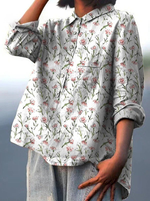 Amélie | Chemise Florale Printanière Rose