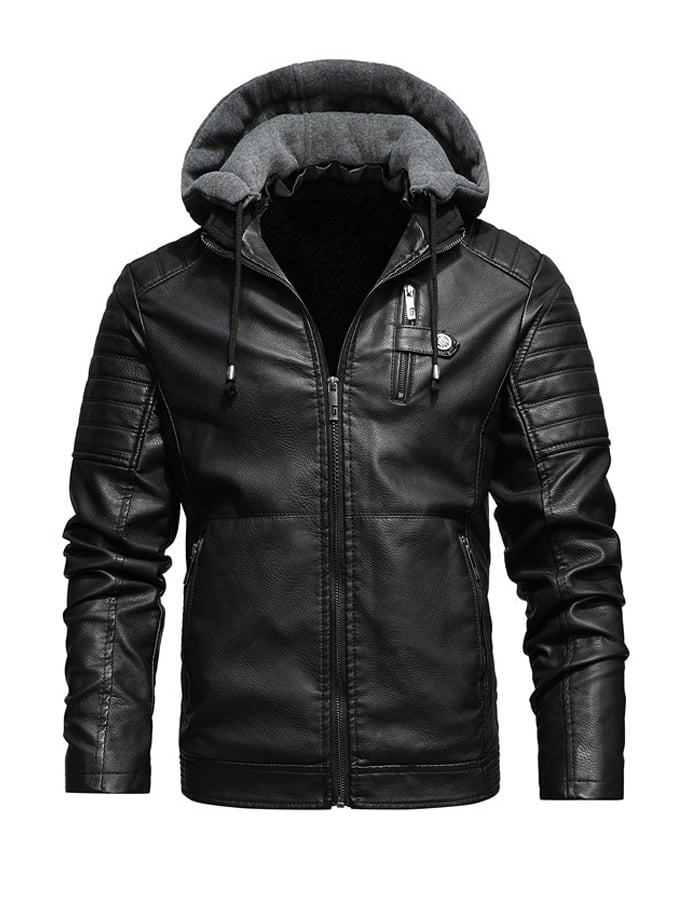 Bastien | Veste Cuir Synthétique à Capuche
