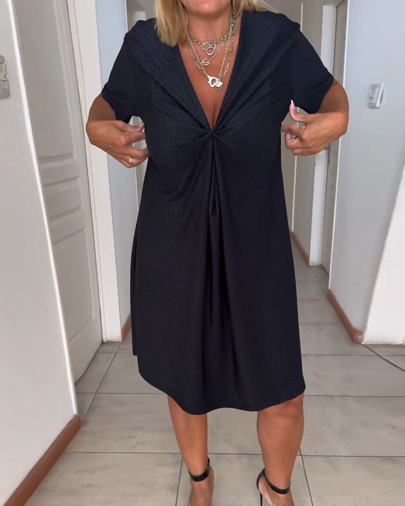 Emma | Twist-Front Col en V Robe
