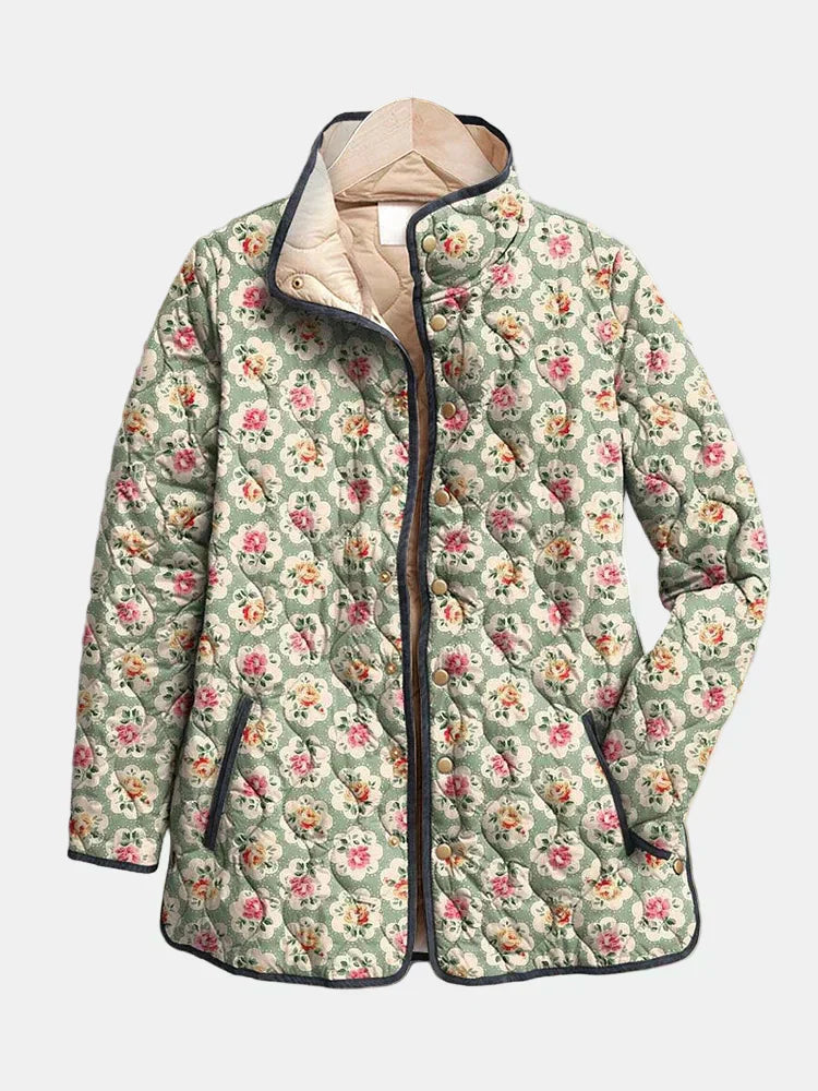 Élodie | Veste Matelassée Imprimé Floral Vintage