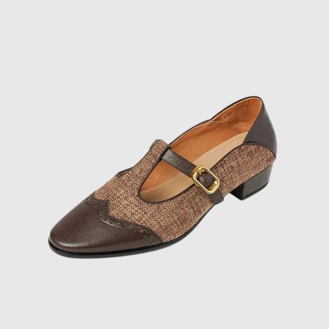Sophia | Vintage T-Bar Cuir Chaussures