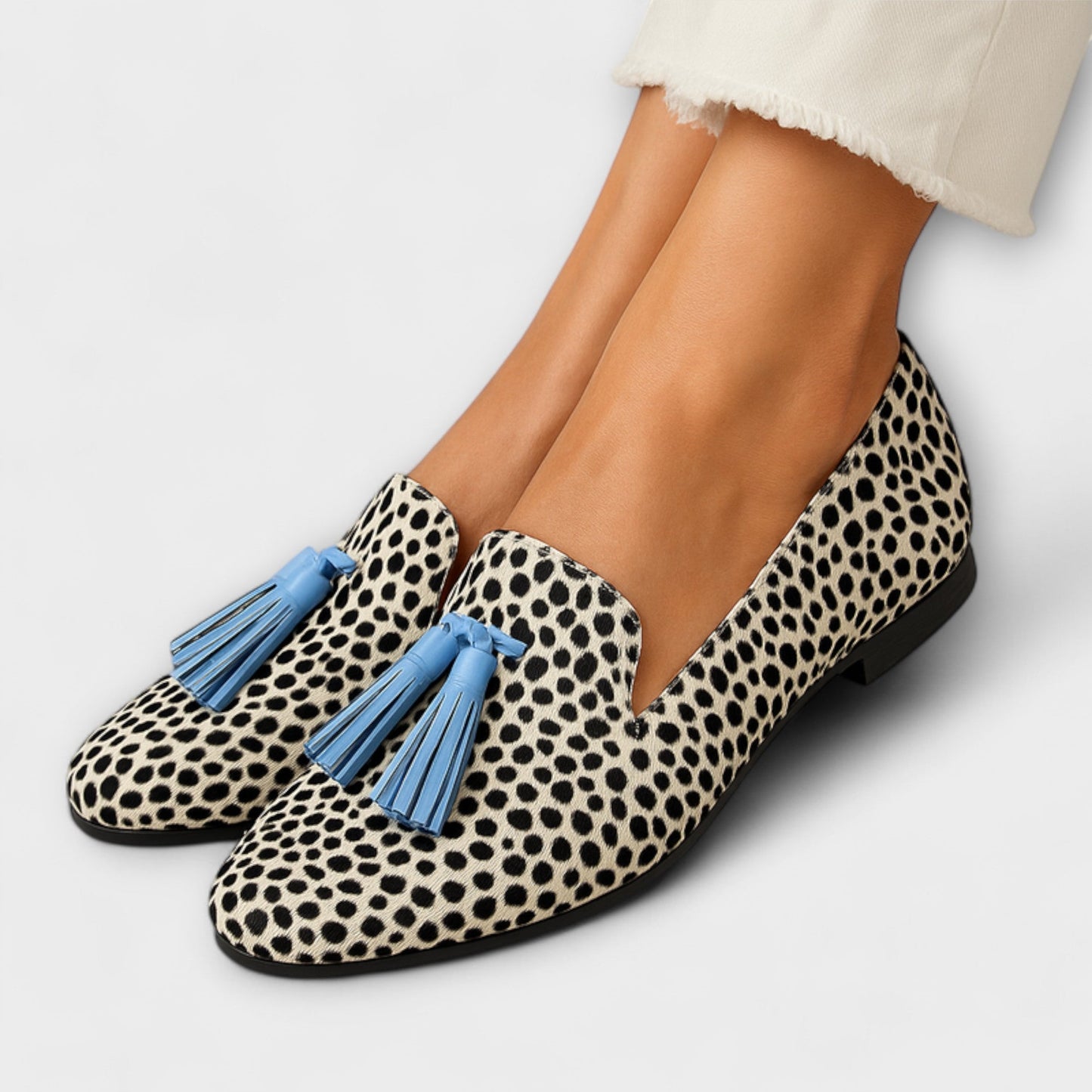 Zara | Polka Dot Frange Mocassins