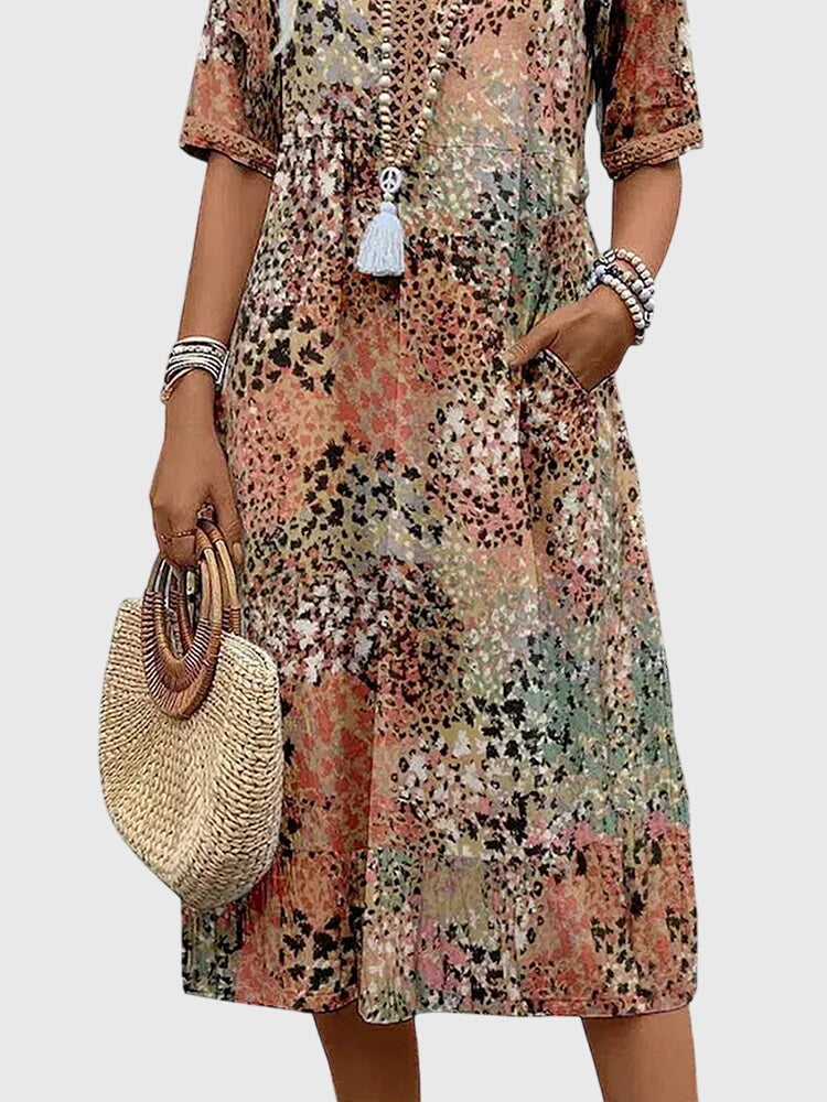 Evangeline | Floral Robe Mi-Longue