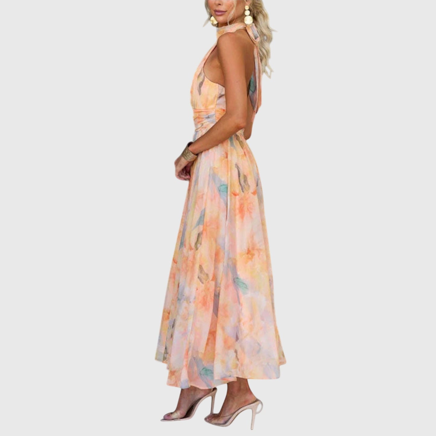 Sophia | Halterneck Aquarelle Longue