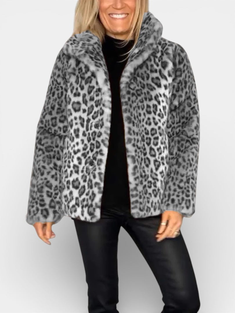 Élodie | Manteau Long à Imprimé Léopard