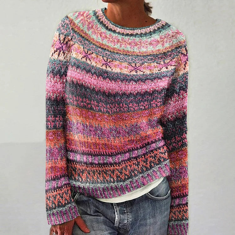 Zoé | Pull Rétro Scandinave Tricoté