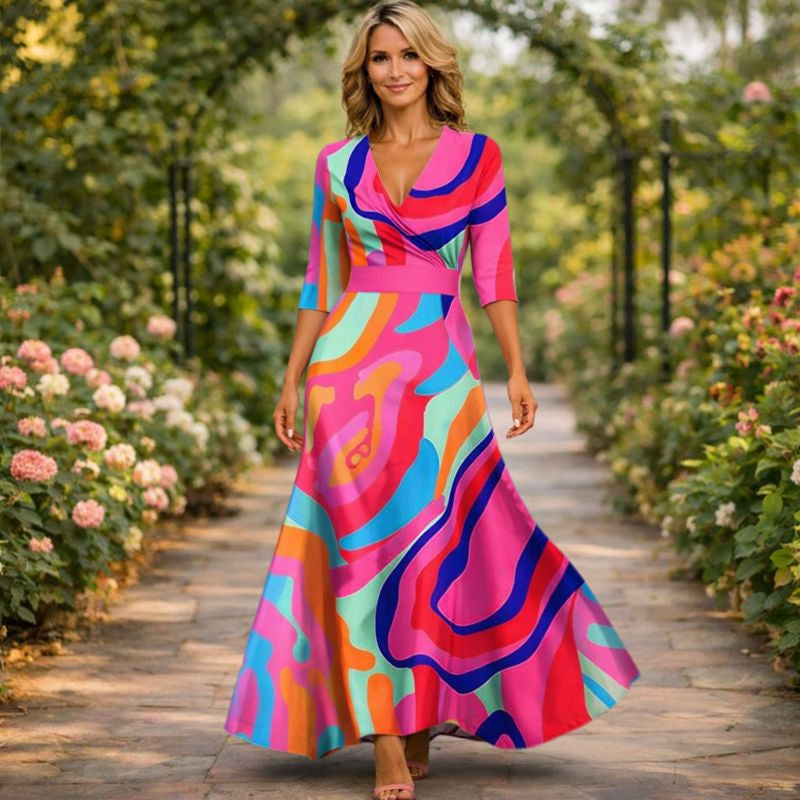 Camille | Robe Maxi Portefeuille Fluide