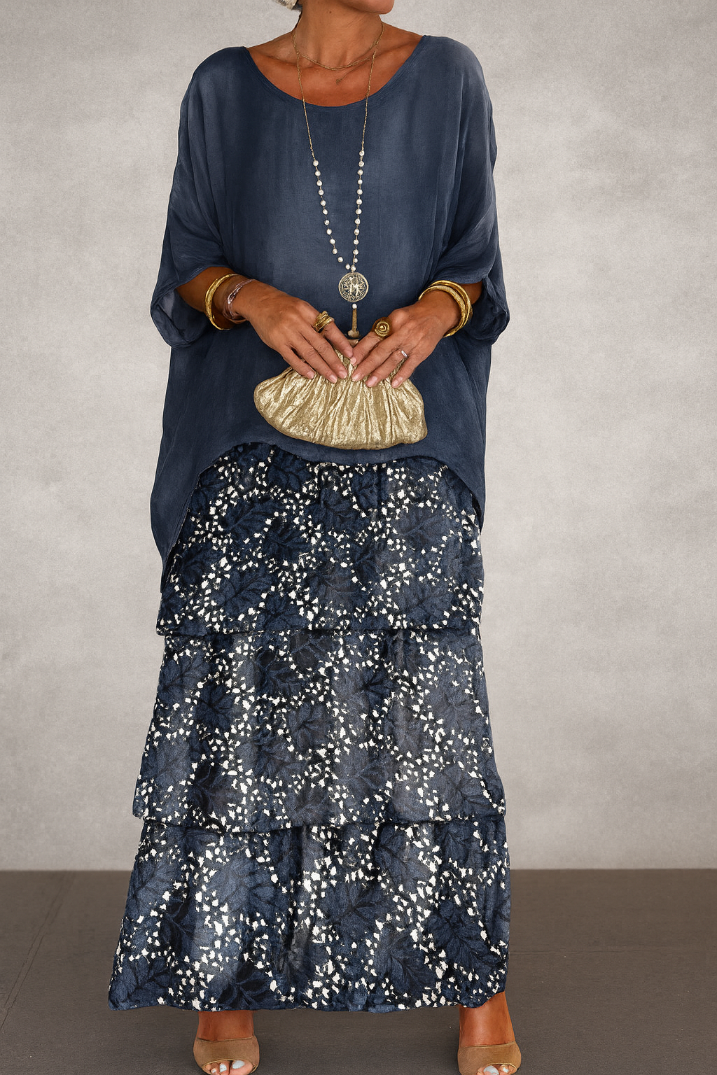 Camille | Robe Longue à Superpositions en Mousseline