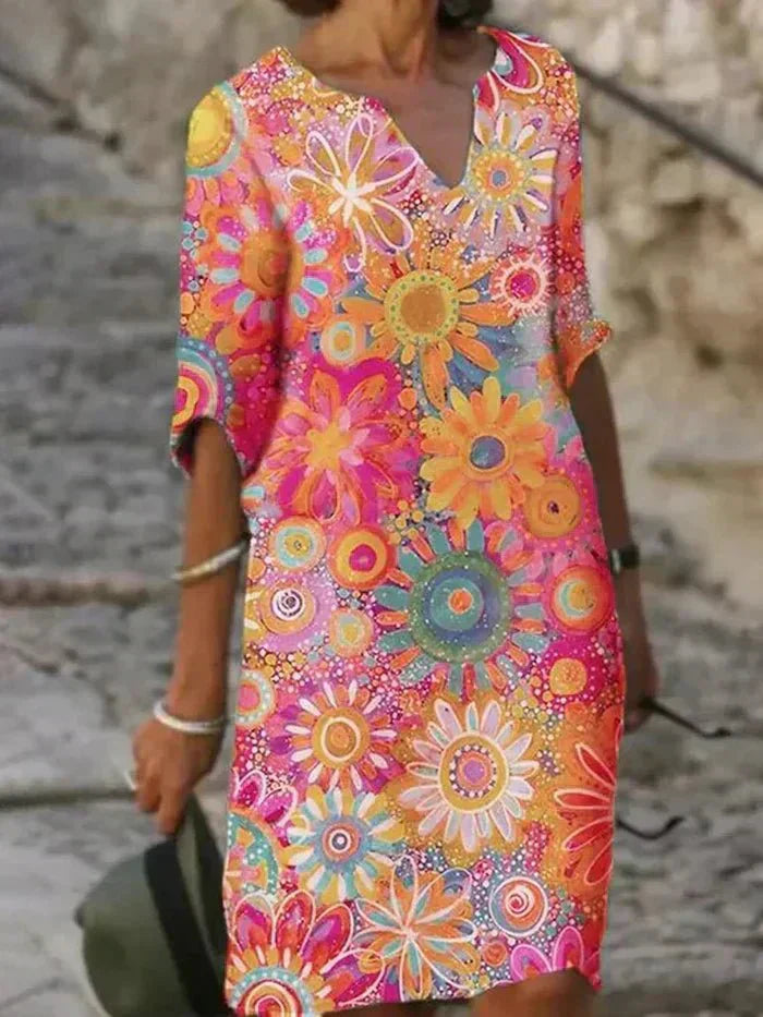 Margot | Robe Midi Florale Éclatante