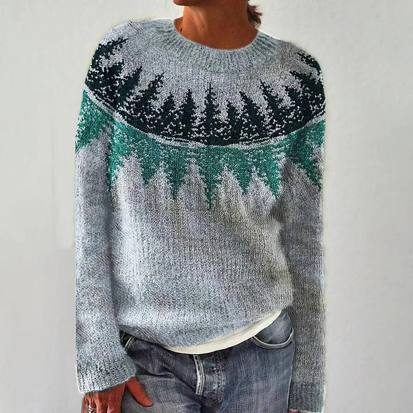 Inès | Pull Rétro Scandinave Tricoté