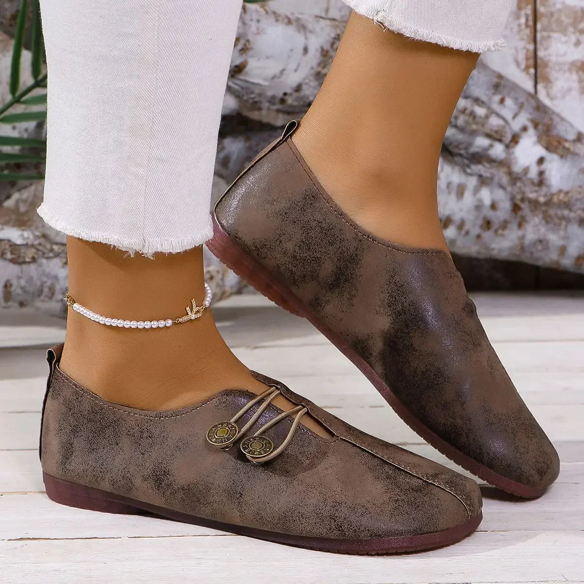 Isadora | Mocassin Suède à Boutons