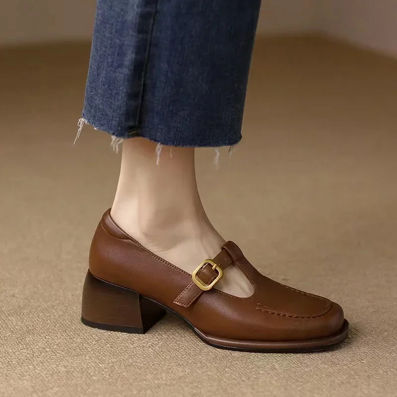 Isabella | Bride en T Talon Bloc Chaussures