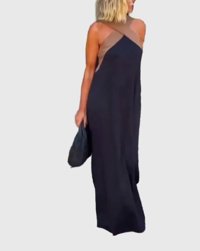 Lydia | Cross-Neck Fluide Robe Longue