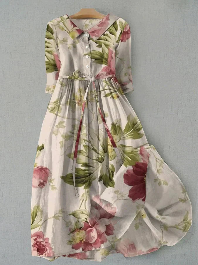 Aria | Lacé Floral Robe Mi-Longue