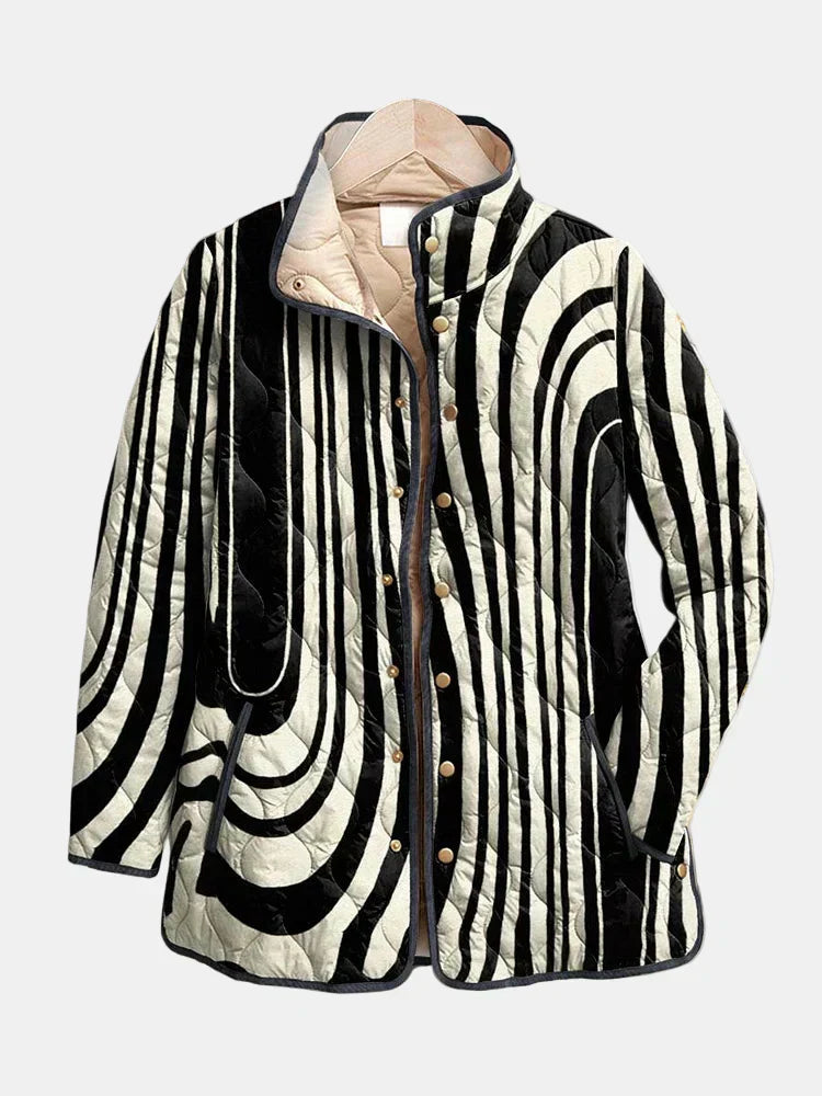 Zoé | Veste Matelassée Géométrique Artistique