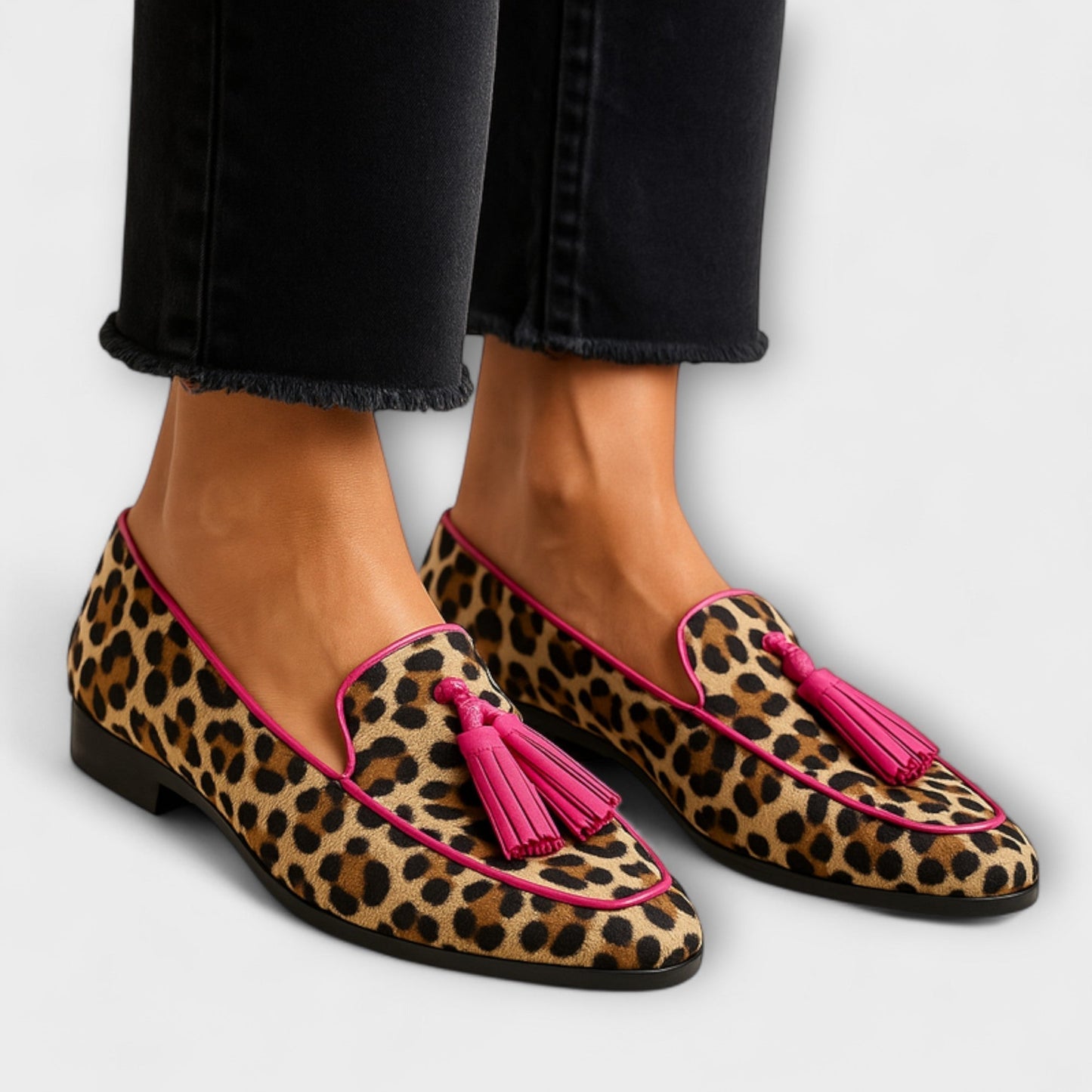 Lana | Frangé Imprimé Animal Mocassins