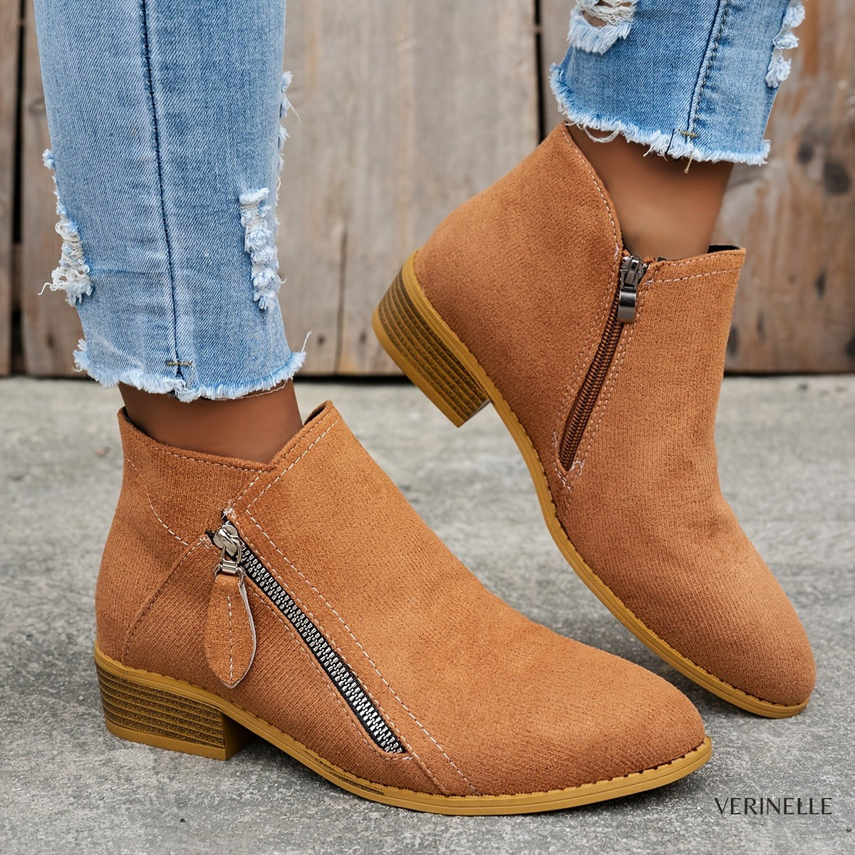 Brooke | Daim Side-Zip Cheville Bottines