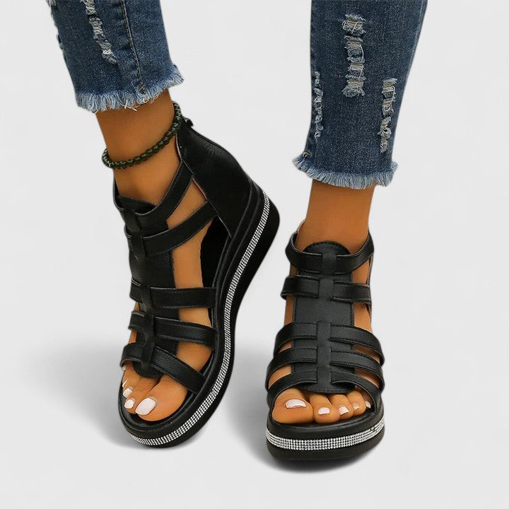Juliana | Rhinestone Sandales Plateforme