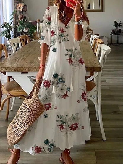 Isabella | Geometric Print Bohème Robe