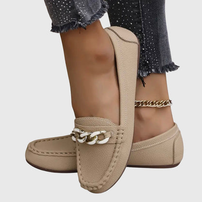 Apolline | Mocassins Orthopédiques Chaîne Dorée