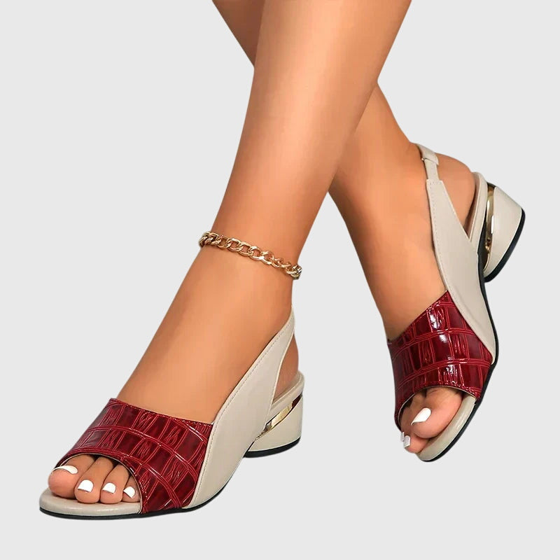 Juliette | Cuir Talon Bloc Sandales