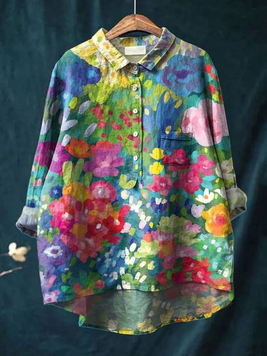 Océane | Chemise Artistique Imprimé Aquarelle