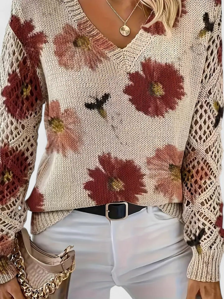 Aurélie | Élégant sweater with floral design