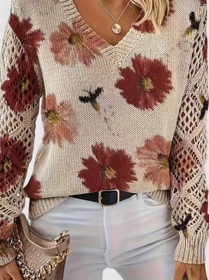 Aurélie | Élégant sweater with floral design