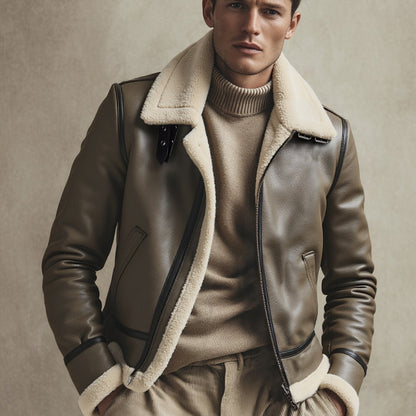Clara | Blouson Aviateur en Cuir Doublé