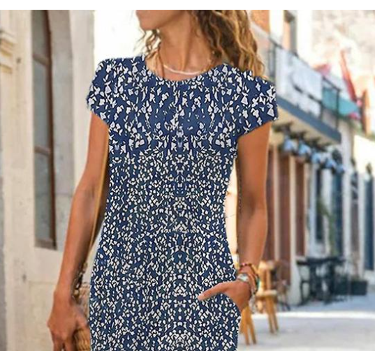 Isla | Bleu Jardin Print Robe Longue