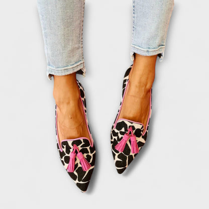 Audrey | Imprimé Animal Mocassins à Glands