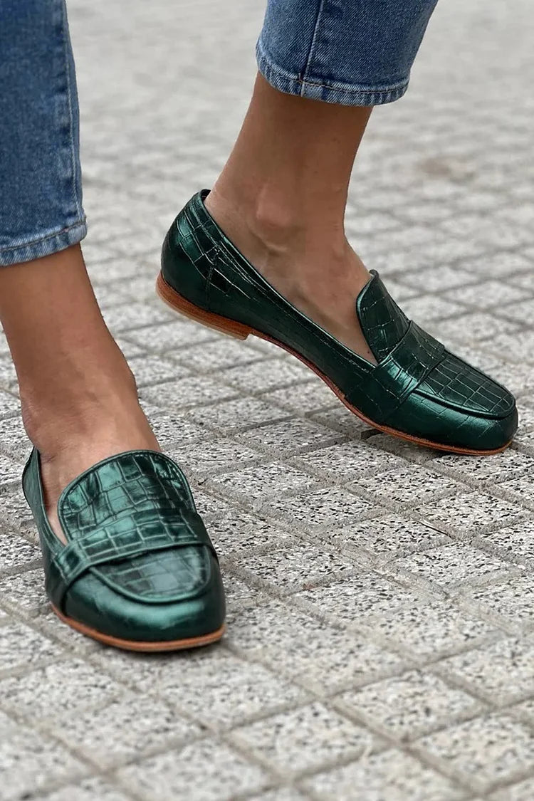 Lila | Crocodile Effect Mocassin