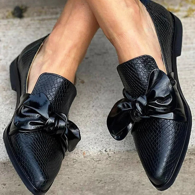 Gabrielle | Bow-Détail Patent Mocassins