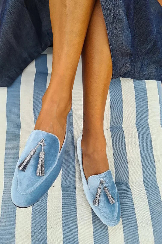 Estelle | Argenté Mocassin à Glands