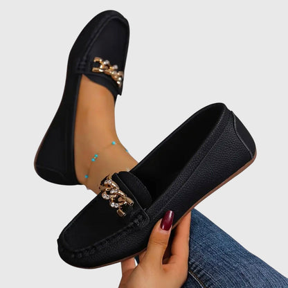 Apolline | Mocassins Orthopédiques Chaîne Dorée