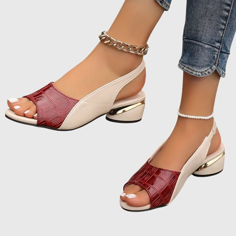 Juliette | Cuir Talon Bloc Sandales