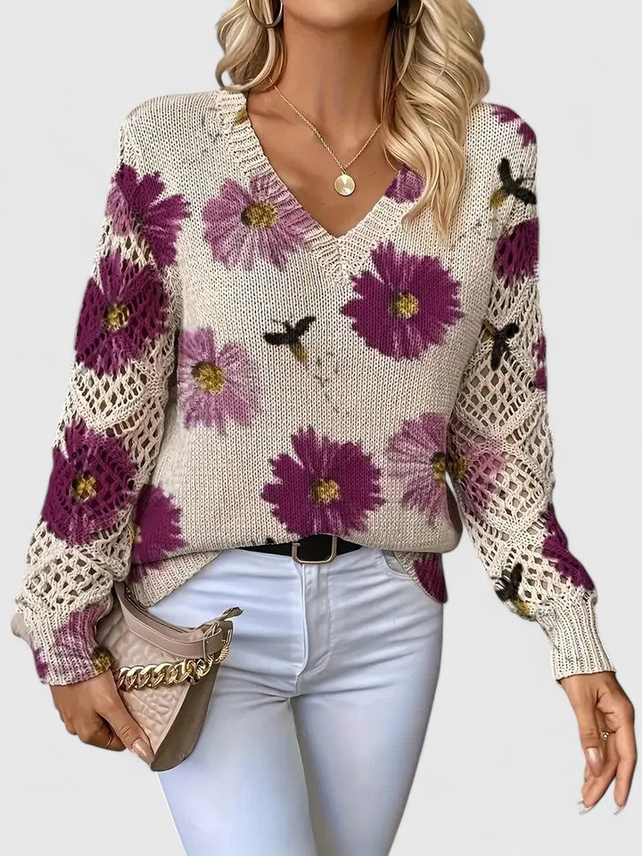 Aurélie | Élégant sweater with floral design