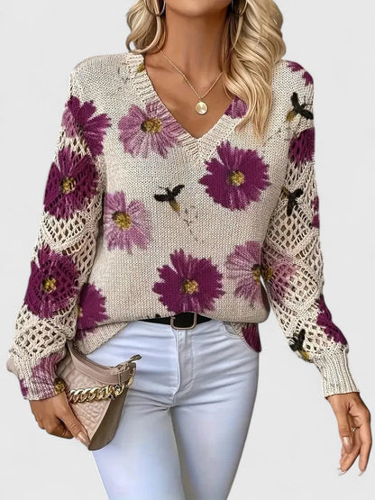 Aurélie | Élégant sweater with floral design