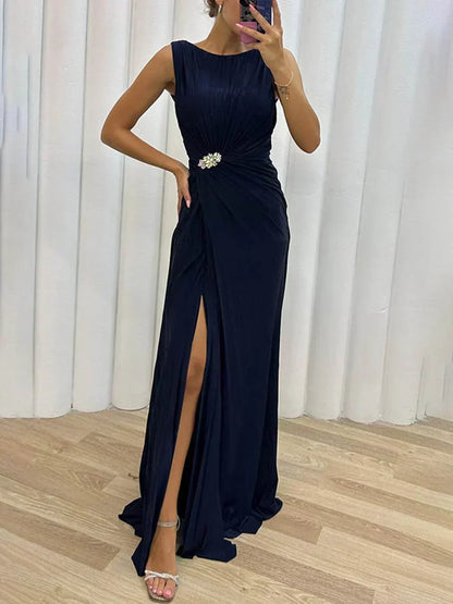 Celeste | Fluide Plissé Robe Longue