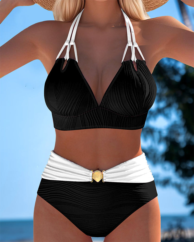 Amélie | Maillot Taille Haute Double Sangles Contrastées