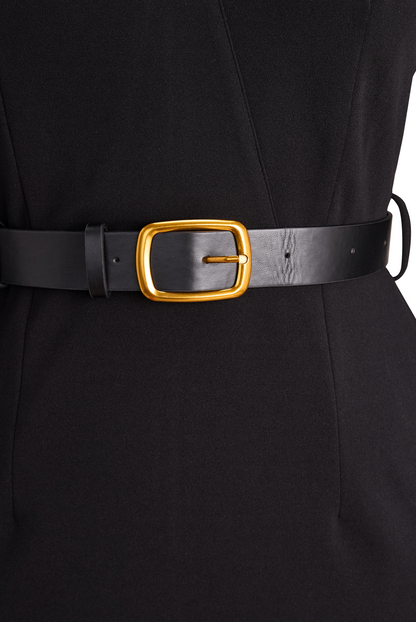 Victoria | Noir Ceinturé Fourreau Robe