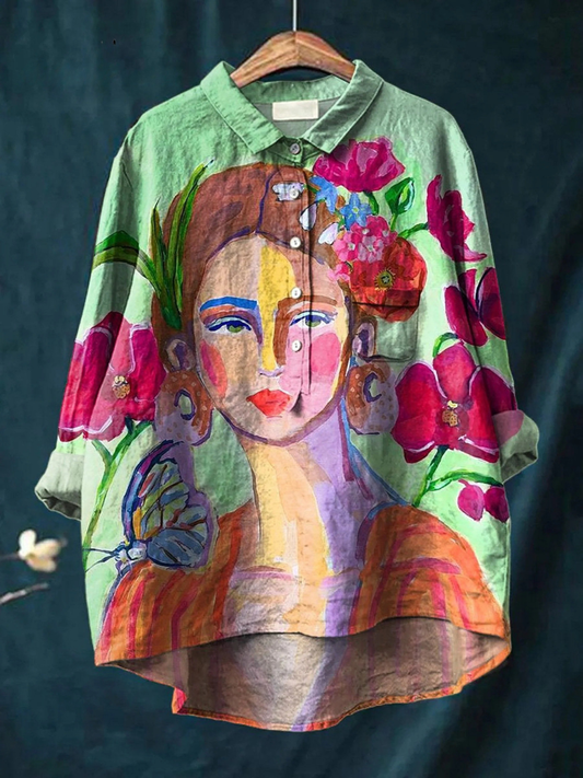 Estelle | Chemise Imprimé Portrait Artistique