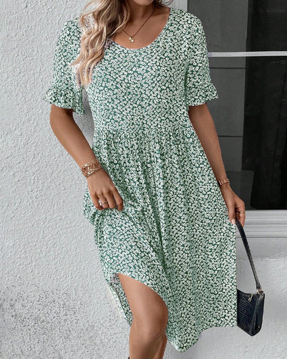 Ophelia | Romantique Fleur Robe Mi-Longue