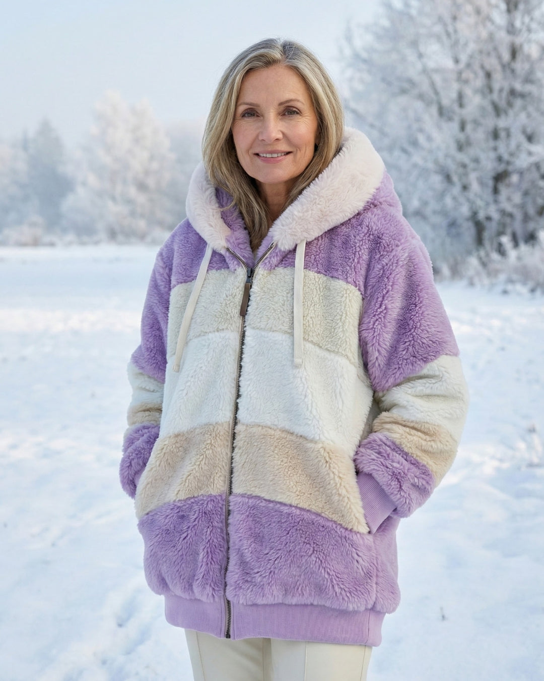 Manon | Veste Colorblock Peluche